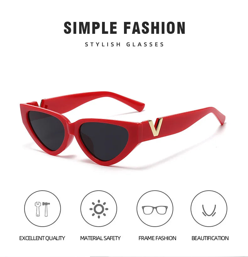 Luxury Glamour Cat Eye Designer Sunglasses - Fashion V Runway UV400