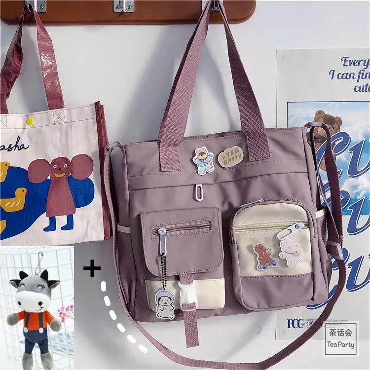 Waterproof Canvas Women Handbags Shoulder Bags Nylon Ladies Tote Messenger Bag Oxford Handbag Crossbody Bags for Girls Satchels