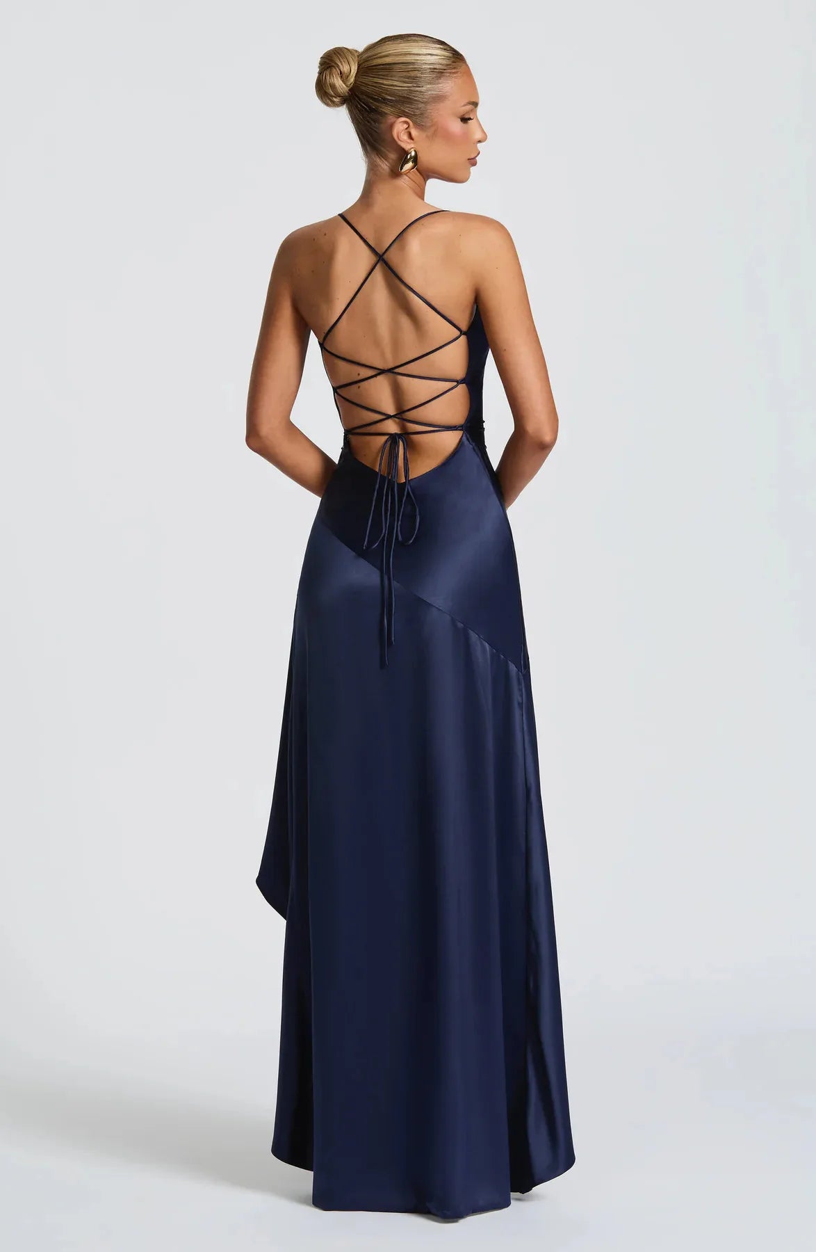 Articat Spaghetti Strap Dress - Satin Split Maxi Evening Gown