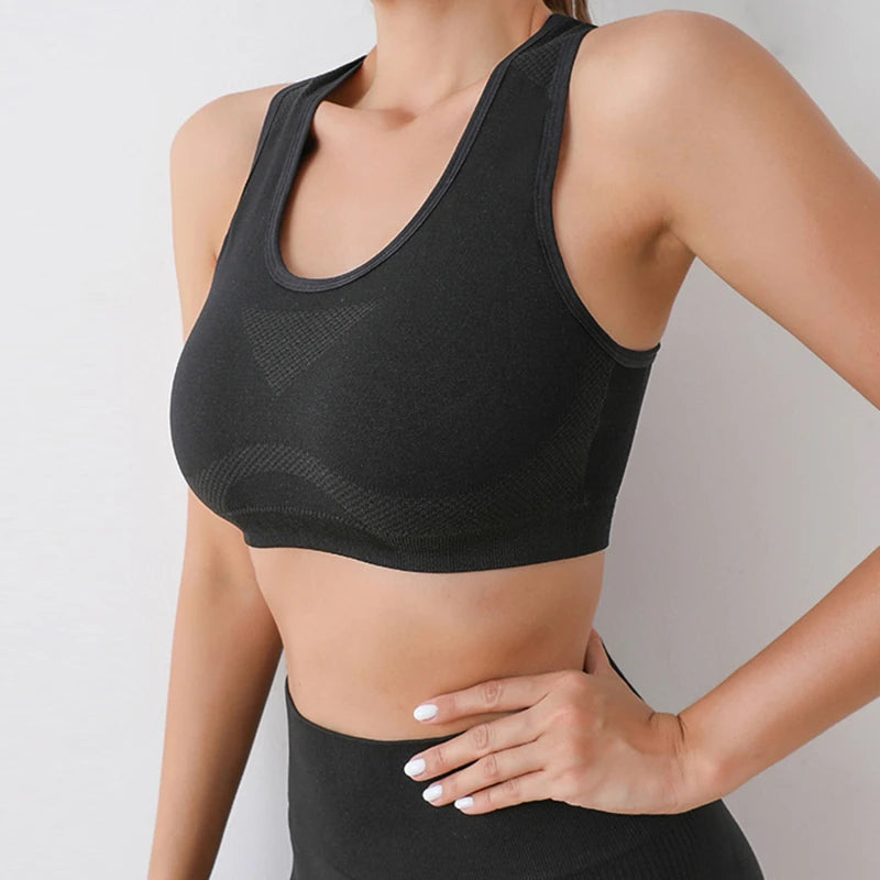 Yoga Fitness Suit High Waisted Peach Buttocks Shockproof Vest Underwear Shorts Set Breathable Women Tight Fitting Sports Bra