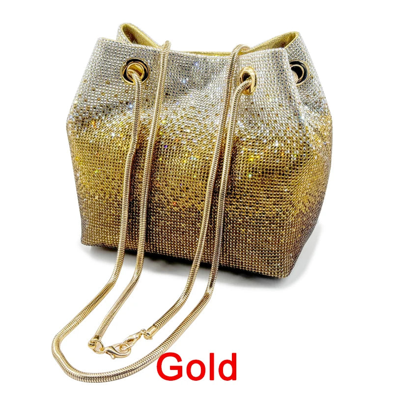 2025 Latest Italian Design Luxury Shiny Wedding Party Ladies Handbag high quality Diamond Tote Evening Bag