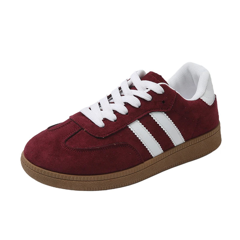 Women's Mixed Color Tennis Sneakers - Lace-Up Vulcanized Flats