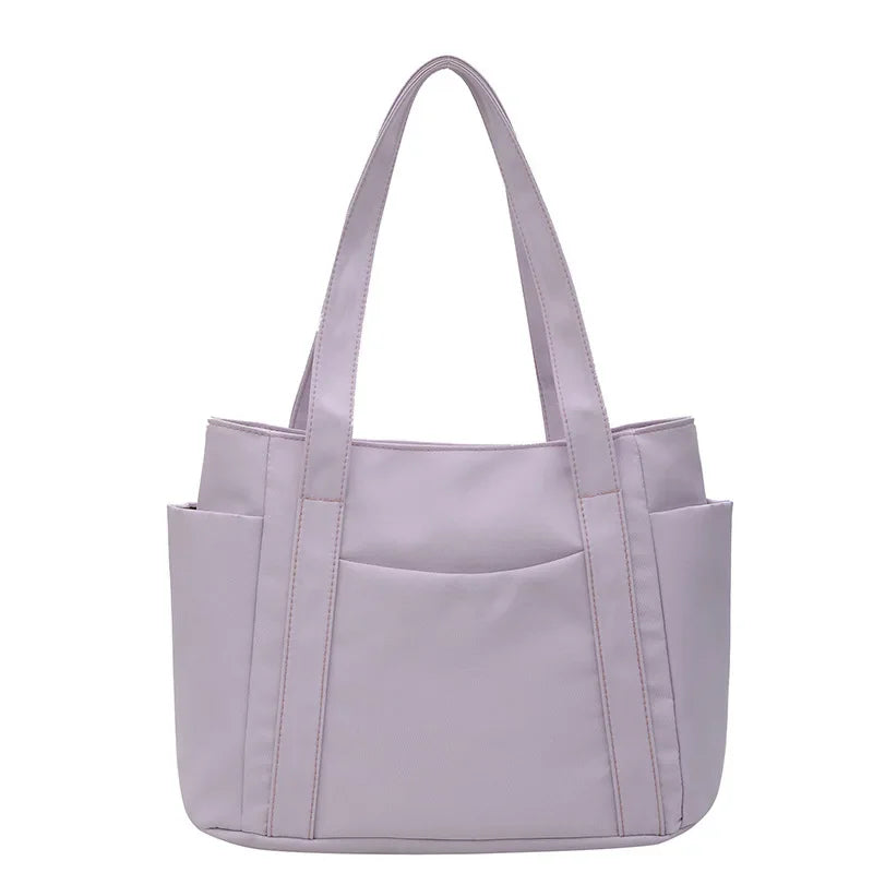 High Quality Commuting Tote Bag Simple Nylon Women's Shoulder Bag Large Capacity Student Class Handbag