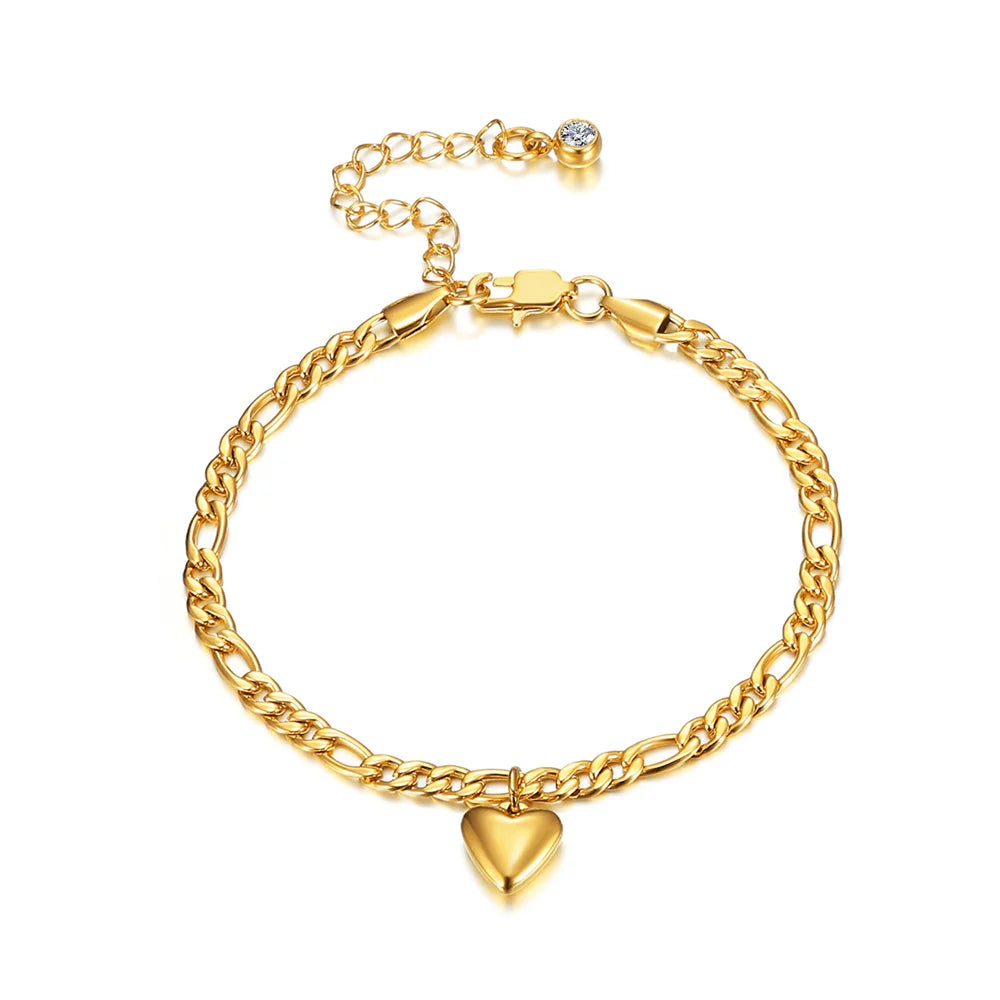 Anklets For Woman Gold Color Stainless Steel Figaro Link Ankle Bracelets Summer 2025 Womens Fashion Leg Chain Beach Foot Jewelry