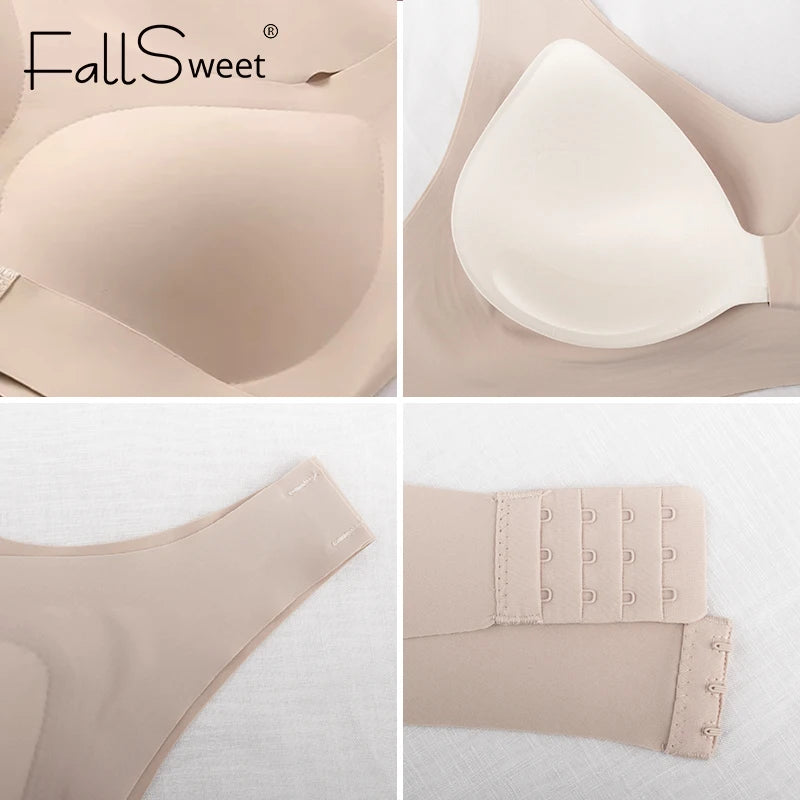 FallSweet 1/2PCS Women's Posture Correction Bras Seamless Wireless Push Up Bralette with Cross Back Support Female Lingerie