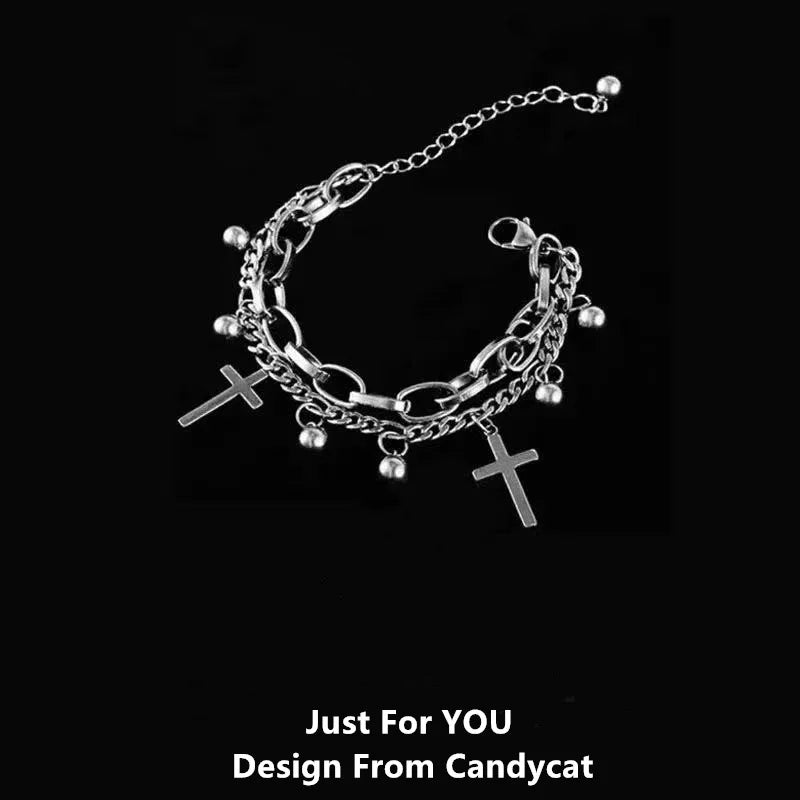 Harajuku Sweet Girls Star Charms Bracelets Cute Punk Cool Pentagram Bangles Bracelet for Women Party Club Korean Fashion Jewelry