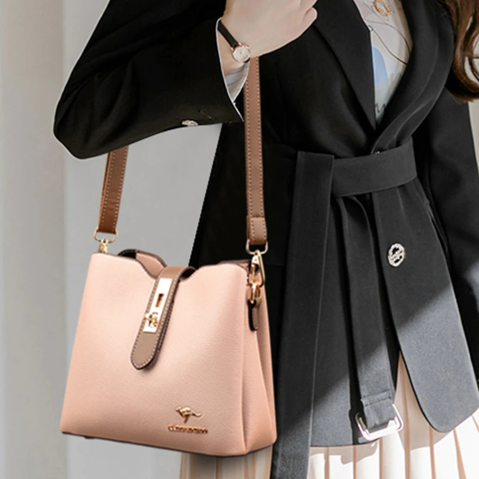 3-Layer Designer Handbag - Large Capacity Crossbody Messenger Bag