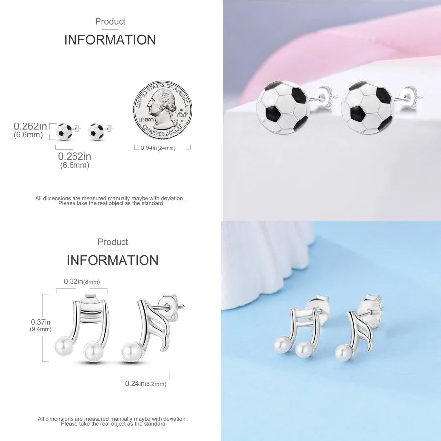 Unicorn Earrings 925 Sterling Silver Original Zircon Elephant Feather Dog Cat Blue Star Small Earrings For Women Jewelry Gift