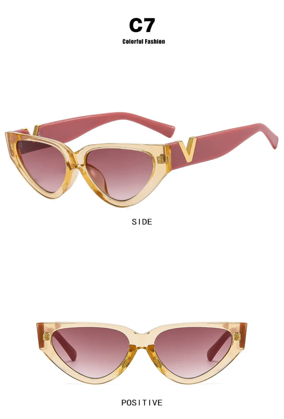 Luxury Vintage Cat Eye Sunglasses - Designer Fashion UV400 Women