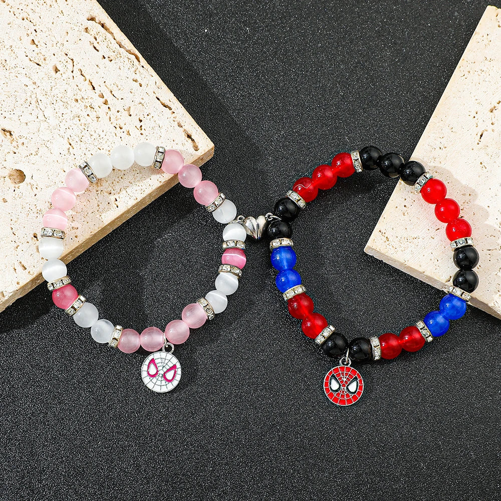Spiderman Friendship Bracelets, Best Friend Bff, Halloween, Christmas, Matching Rope, Beads Chain, Couples Bracelets, New, 2025