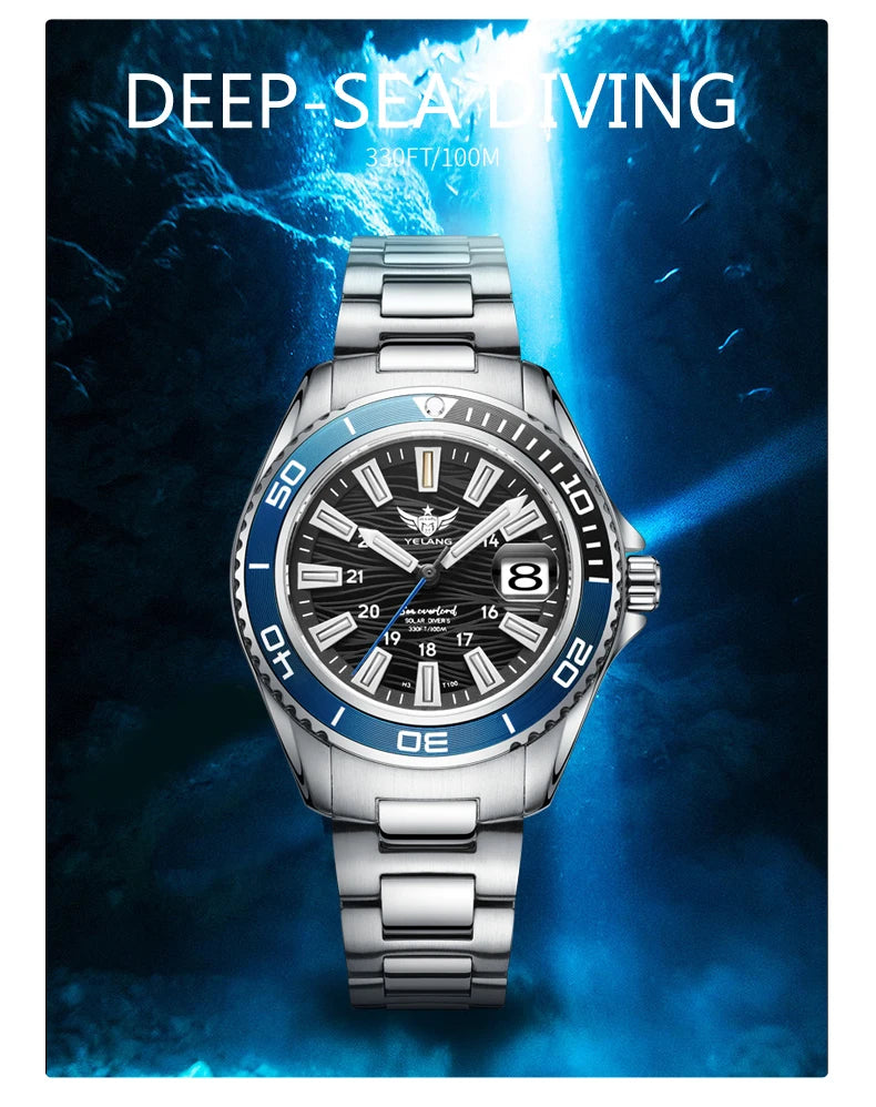 Yelang V1214 Solar Watch - Japan Eco-Drive Sapphire 100M Waterproof