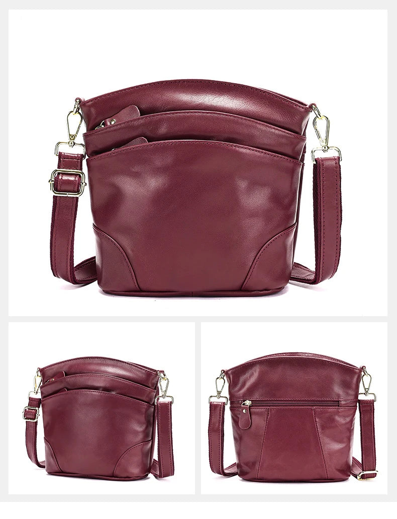 Genuine Leather Women Messenger Bags Cow Leather Crossbody Shoulder Bag Small Female Handbags Capacity Phone Bag for Girls