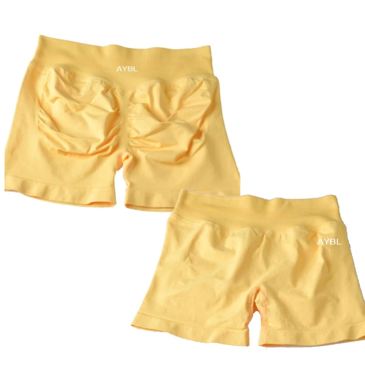 AYBL Yoga Shorts CrossFit Training Yoga Cycling Gym Workout Hot Girl's Low Ribbed Band Scrunch Butt Seamless Breathable Shorts