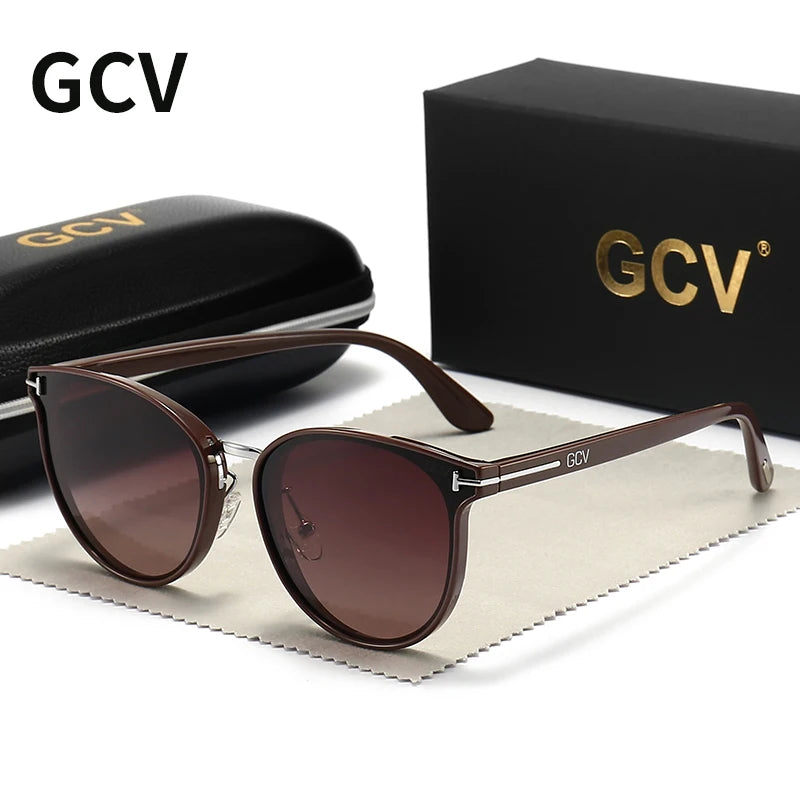 2025 GCV Polarized Cat Eye Sunglasses - Luxury Ultralight Tourism Party