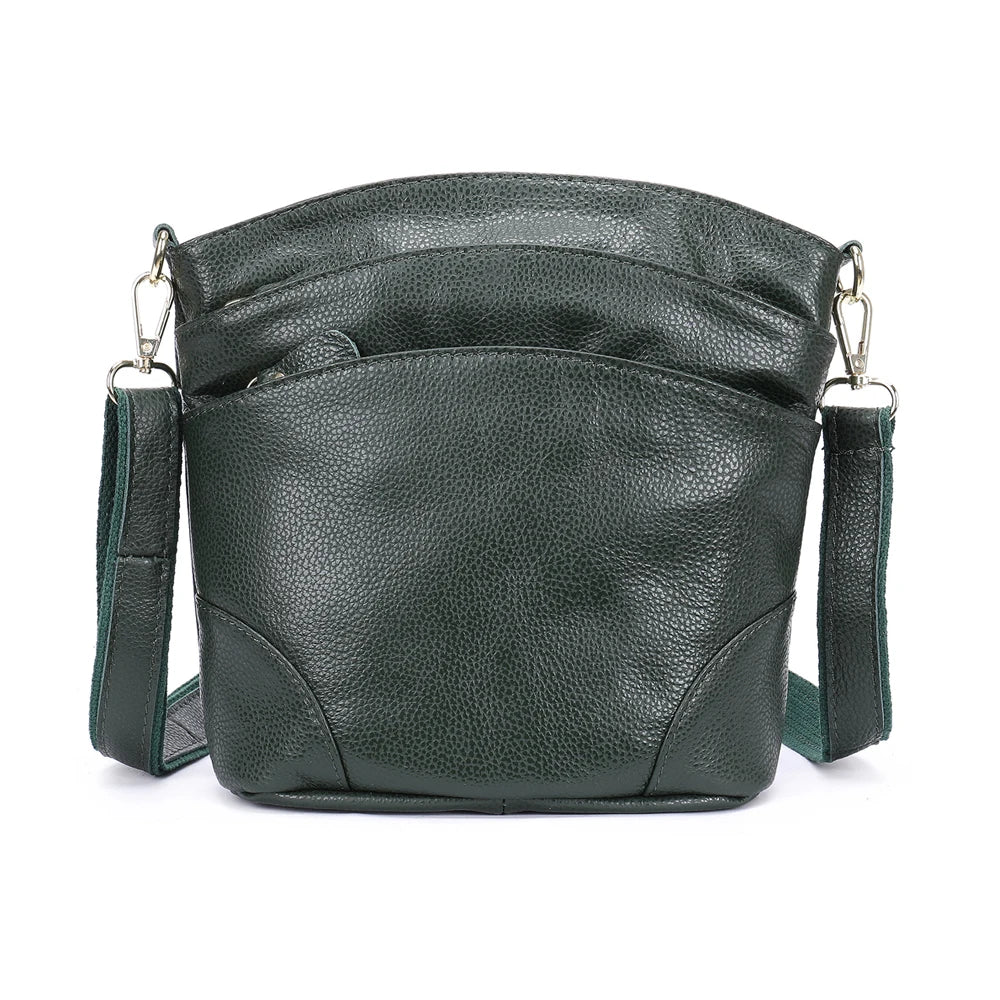 Genuine Leather Women Messenger Bags Cow Leather Crossbody Shoulder Bag Small Female Handbags Capacity Phone Bag for Girls
