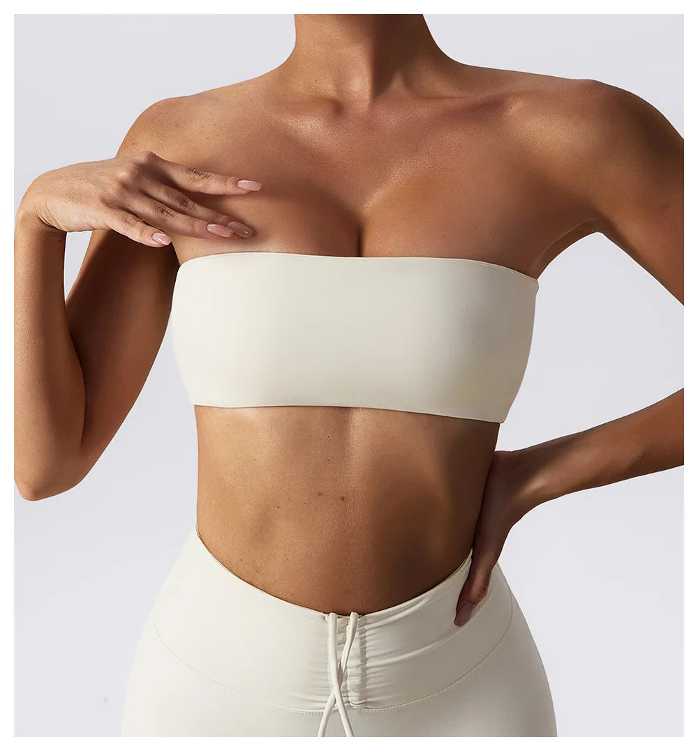 Hearuisavy Casual Sports Bra Gym Underwear Women Breathable Training Yoga Clothes Tube Top Fitness Workout Tank Top Female