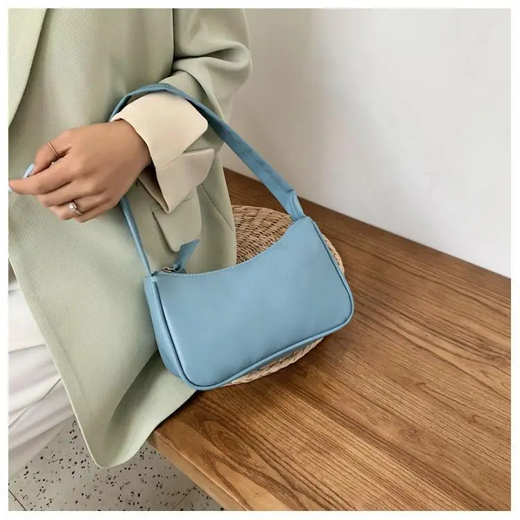 Handle Bag Women Retro Handbag PU Leather Shoulder Totes Underarm Vintage Top Handle Bag Female Small Subaxillary Bags Clutch