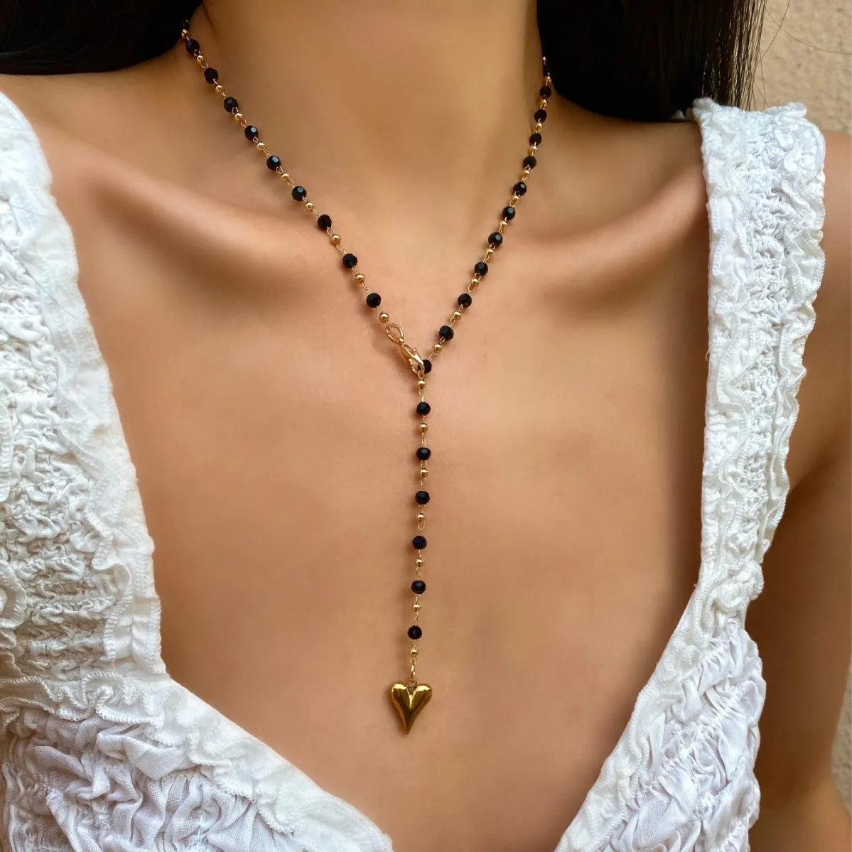 New Luxury Colourful Heart Long Tassel Necklace for Women Shiny Rhinestone Crystal Zircon Choker Bohemian Statement Jewelry