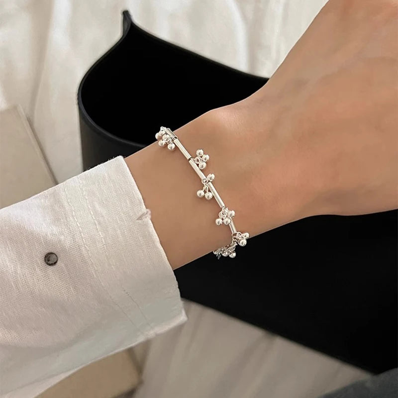 925 Sterling Silver Bracelet Bangle Vintage Open Lock Geometric Punk For Woman Girl Fashion Jewelry Gift Dropship Wholesale