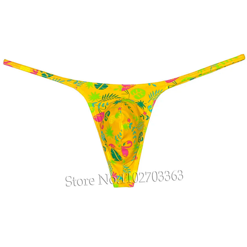 Men's Swim Thongs Micro G-string Enhance Big Pouch Underwear Male T-back Bikini Low Rise Strap Briefs Beach Quick-dry Underpants
