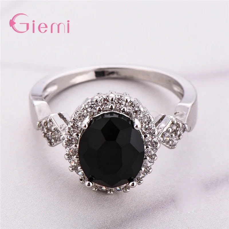 925 Sterling Silver Rings Engagement Wedding Ring Section Rotation Curve Style Cubic Zircon Ring For Women Girl