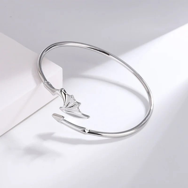 925 Sterling Silver Bracelet Bangle Feather Golden Flower Vintage Punk For Woman Men Fashion Jewelry Gift Dropship Wholesale