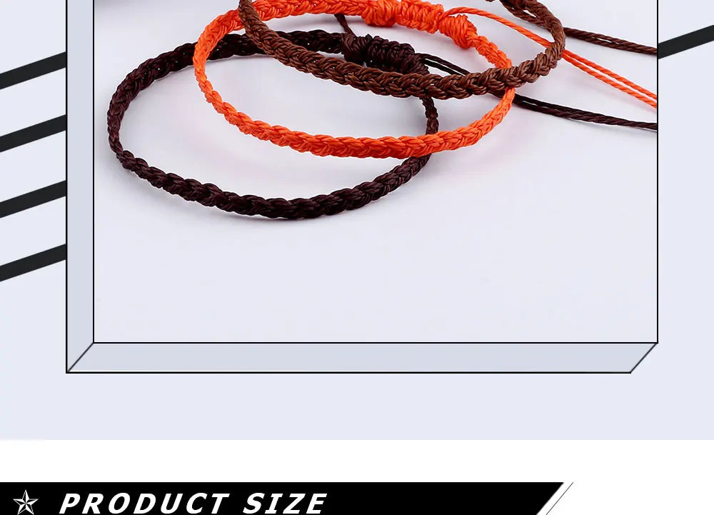 Classic Handmade Braided Bracelets for Women Men Pure Color Waxed Thread Braid Wristband Charm Bracelet Adjustable Jewelry Gifts