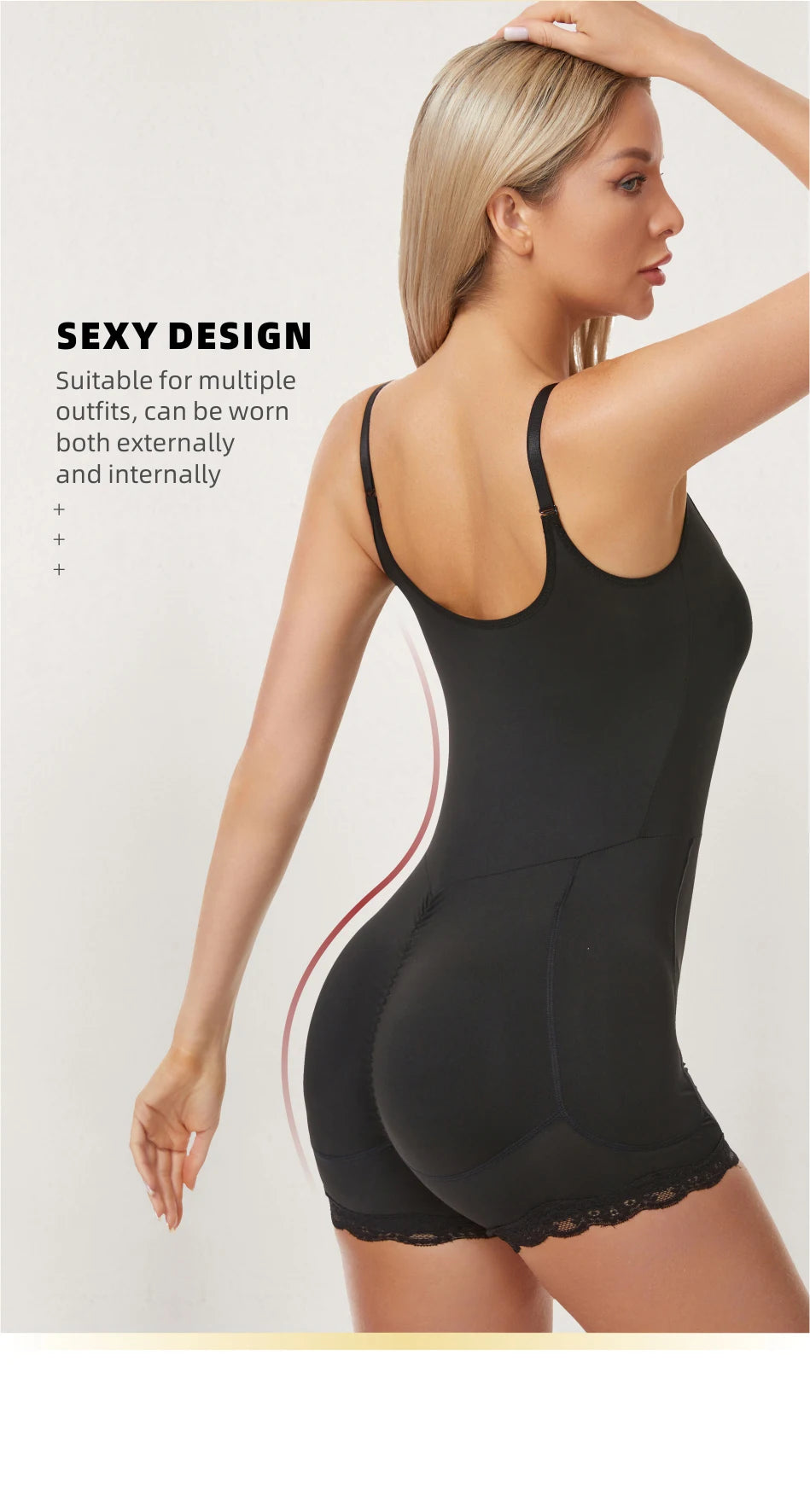 Women Padded Bodysuit - Butt Lifter Waist Trainer Body Shaper