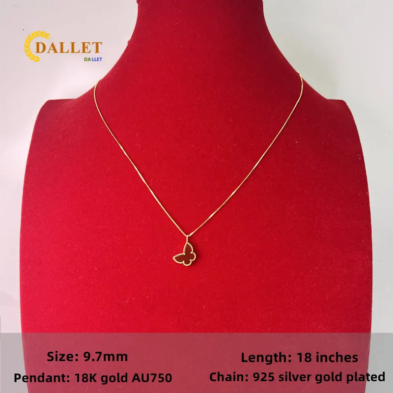DALLET 100% Real 18K Gold Pendant Women's Cross Necklace AU750 Fashion Party High Quality Accessories Luxury Original Jewelry