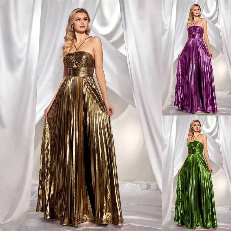 Luxurious Corset Party Dress - Off Shoulder Halter Celebrity Gown