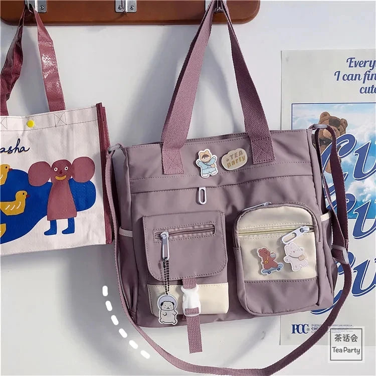 Waterproof Canvas Women Handbags Shoulder Bags Nylon Ladies Tote Messenger Bag Oxford Handbag Crossbody Bags for Girls Satchels