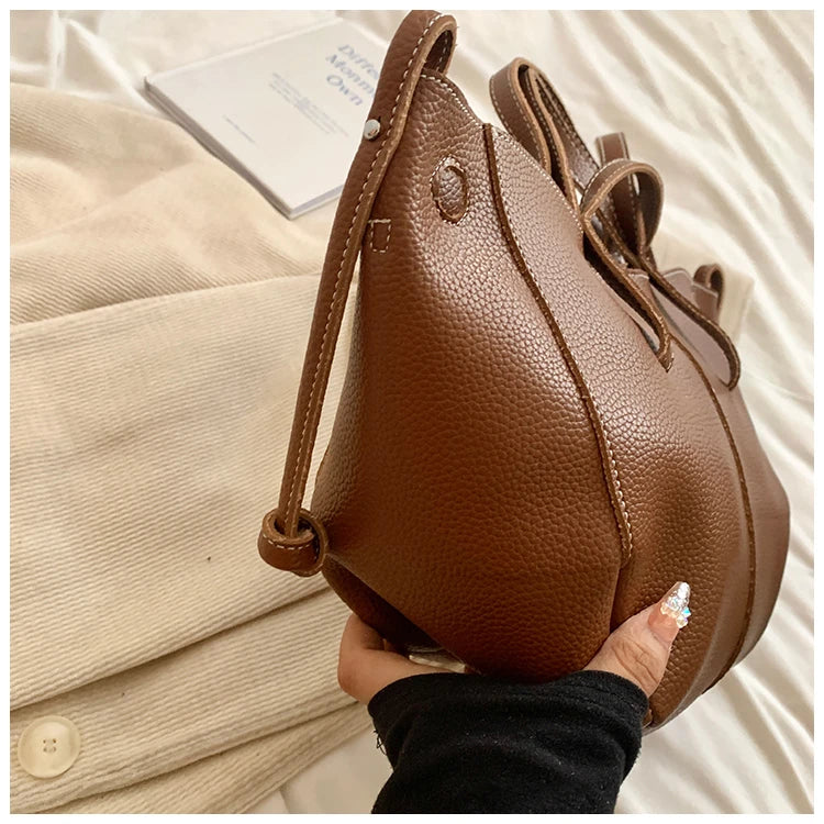 High Quality PU Tote Bags Fashion Solid Hasp Simple Versatile Sense of Luxury Shoulder and Handbags for Women 2024 New Style