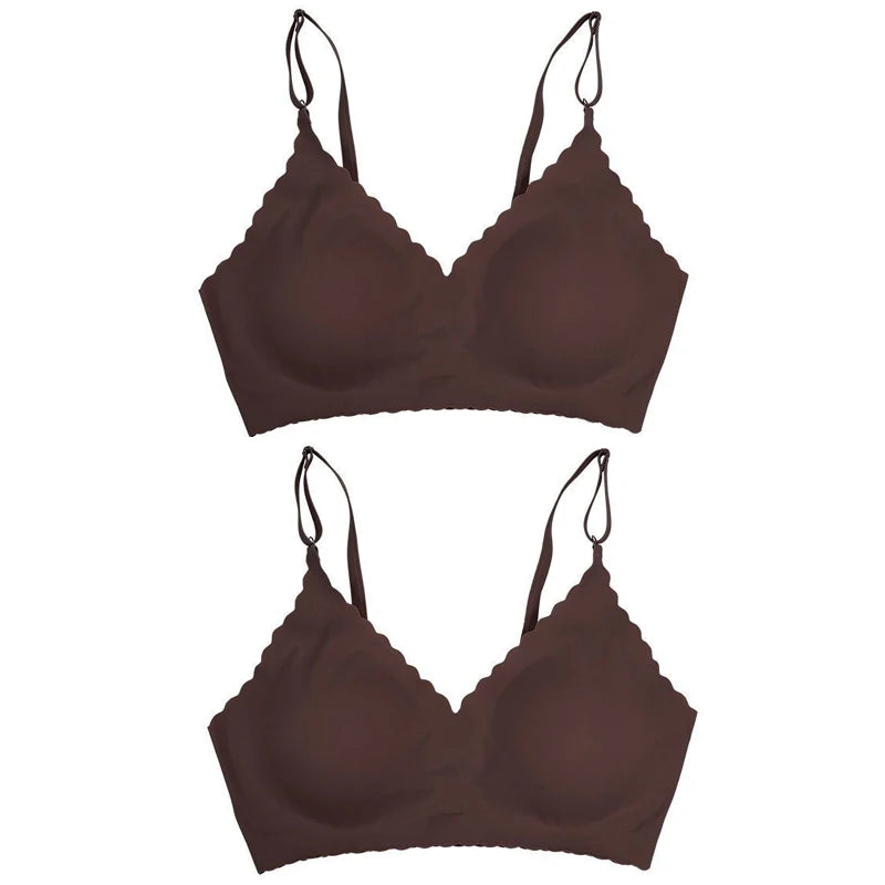 2PCS Ice Silk Seamless Bra - No Steel Ring Fitness Yoga Tank Tops
