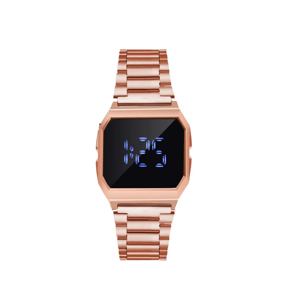 Luxury Gold Silver Sports Military Watches Men Women LED Digital Wristwatches Retro F91W Steel Band Electronic Watch Wrist Clock