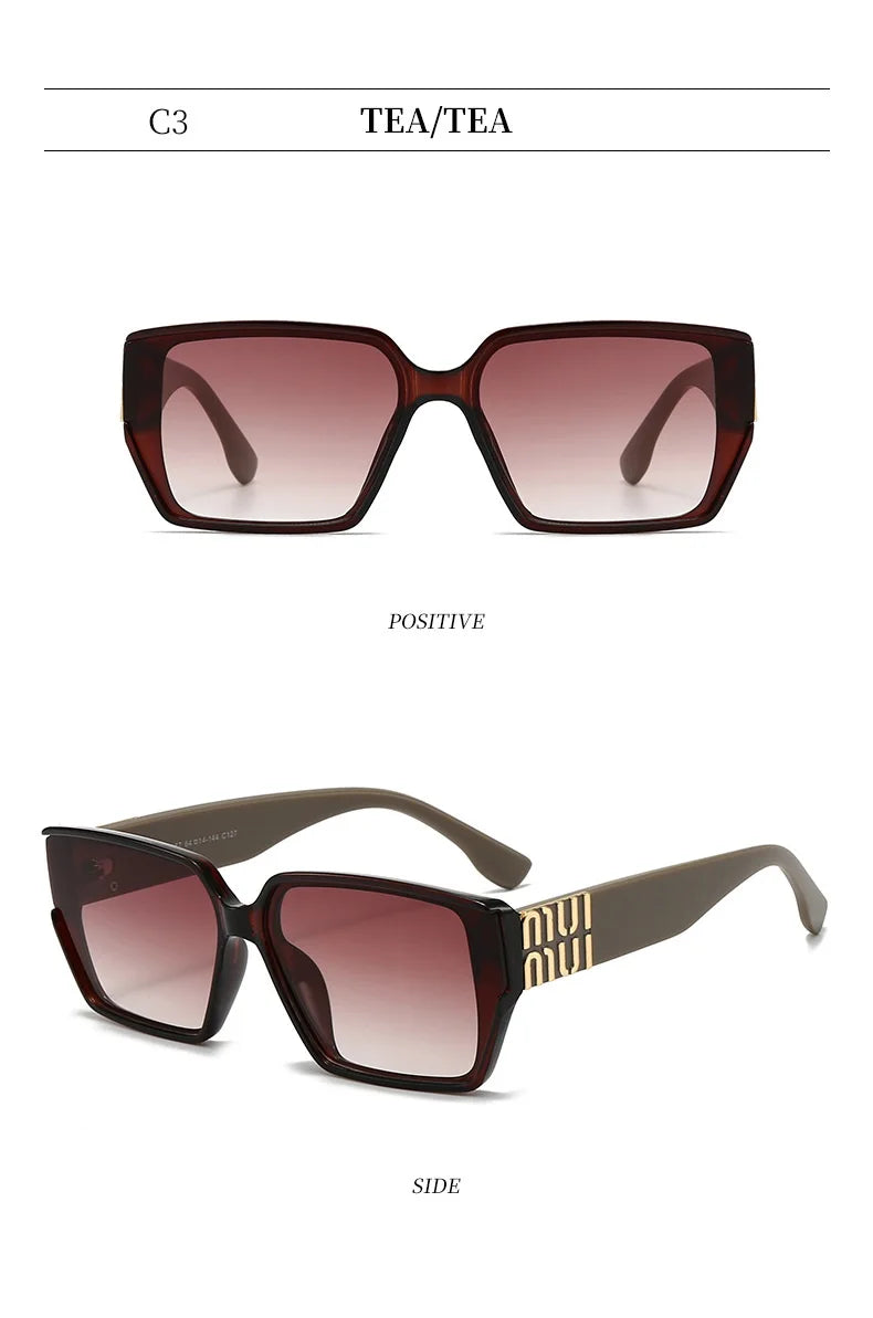 Fashion MM Designer Square Sunglasses - Stylish Luxury Unisex UV400