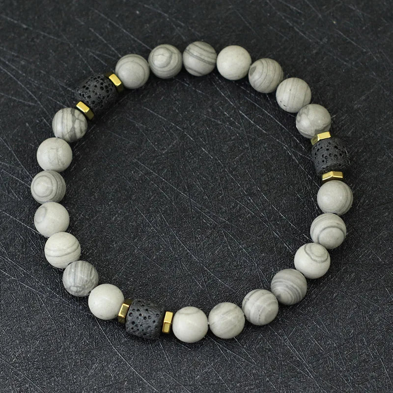 Unique Natural Stone Bracelet Men 8mm Obsidian Tiger Eyes Beaded Braclet Homme Hand Accessories Black Strand Brazalete Pulseira