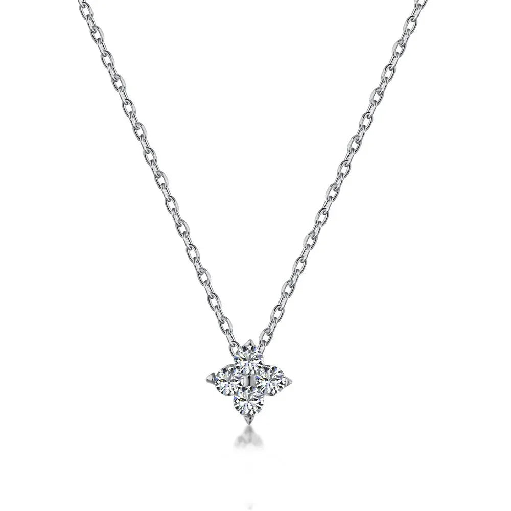 18K Gold Four Leaf Clover Jewelry Set - Necklace Bracelet Earrings Women