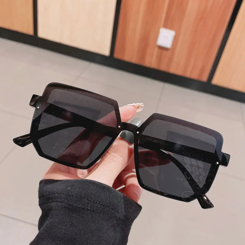 Big Frame Vintage Polygon Sunglasses - Retro Square Goggle Unisex