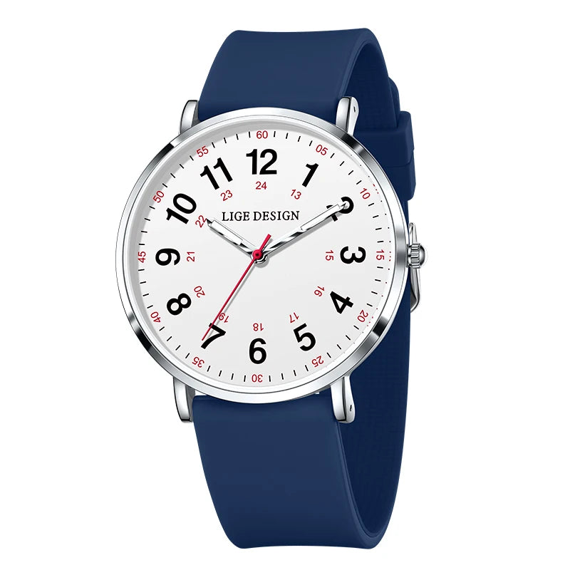 LIGE Fashion Elegant Watch - Candy Color Silicone Luminous Waterproof