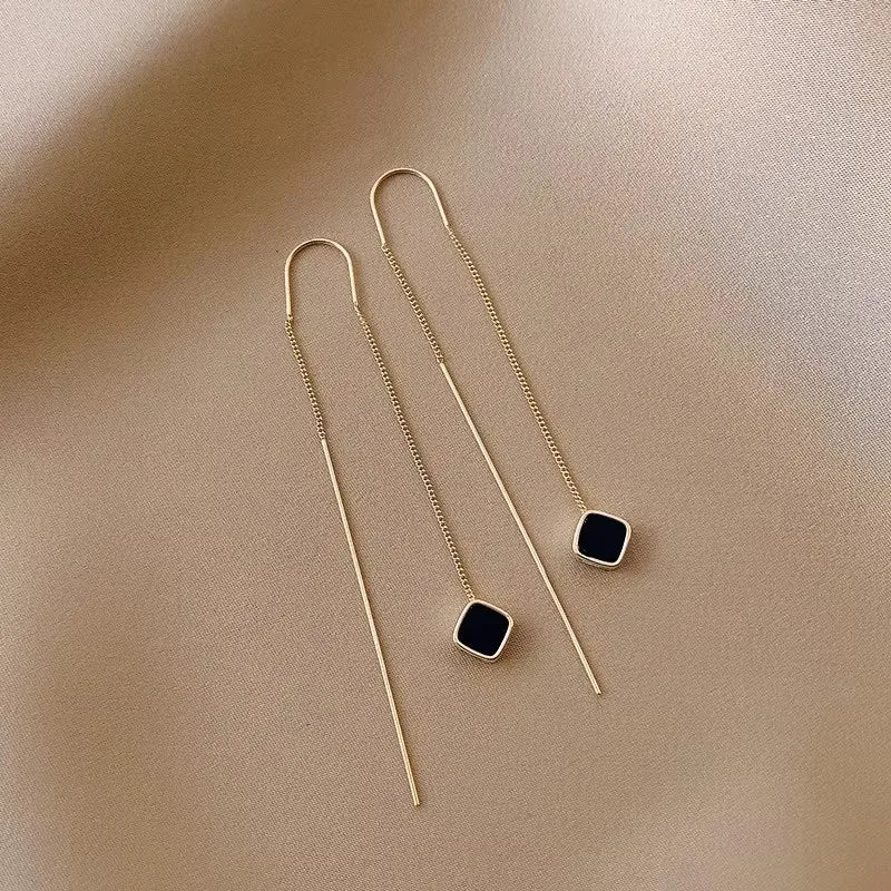 French Luxury Sweet Romantic Long Zircon Tassel Twisted Earrings for Women Temperament Wedding  Banquet Jewelry Gift
