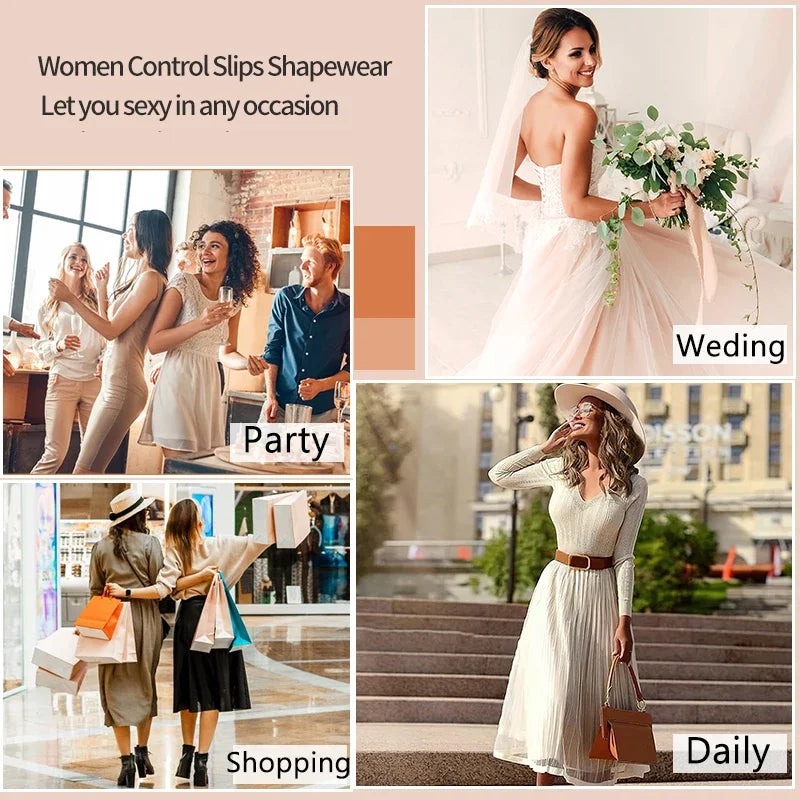 Women Shapewear Full Slip - Tummy Control Cami Mini Under Dress