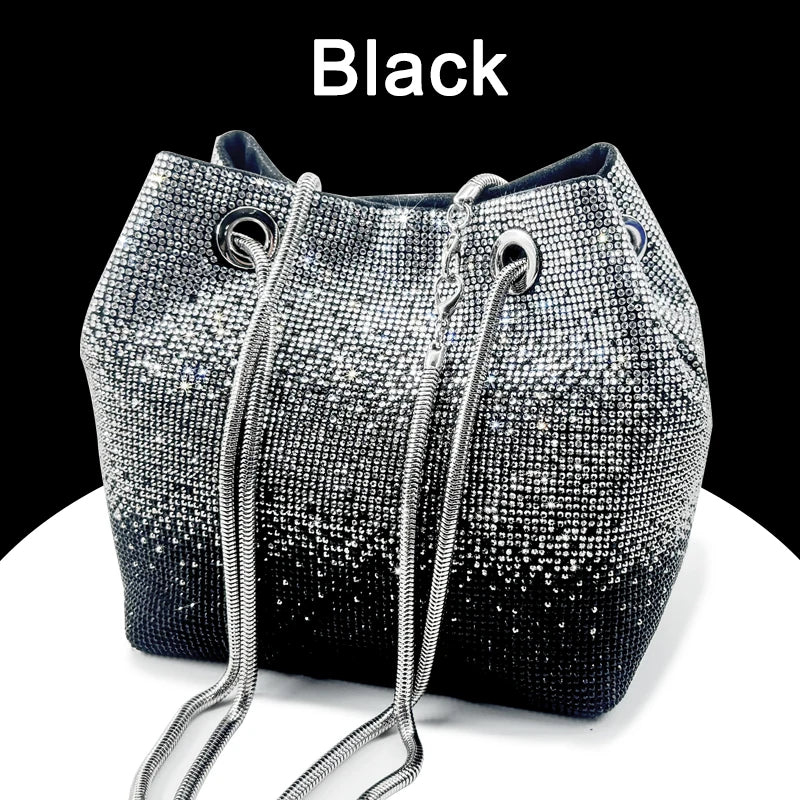 2025 Latest Italian Design Luxury Shiny Wedding Party Ladies Handbag high quality Diamond Tote Evening Bag