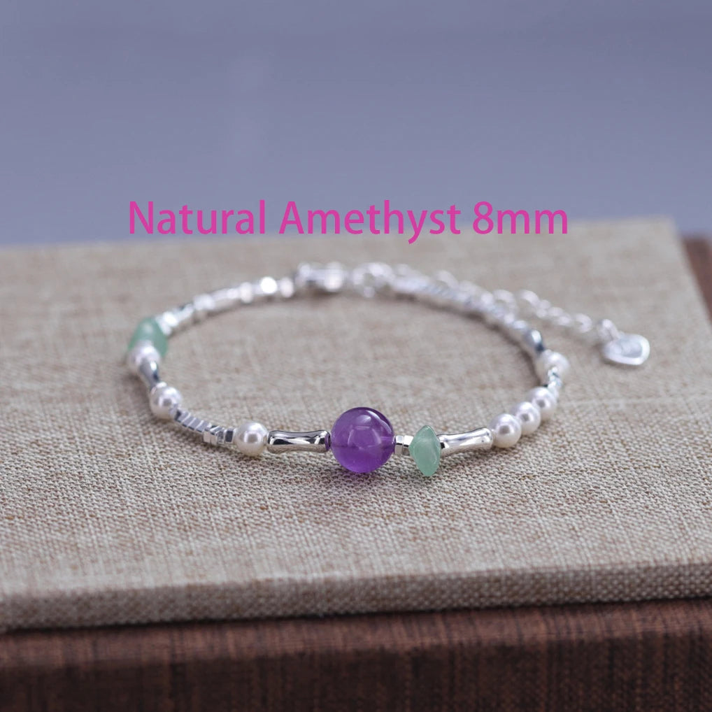 VENTFILLE 925 Sterling Silver Double Layer Pearl Bracelet for Women Girl Design Bead Korean Jewelry Dropshipping