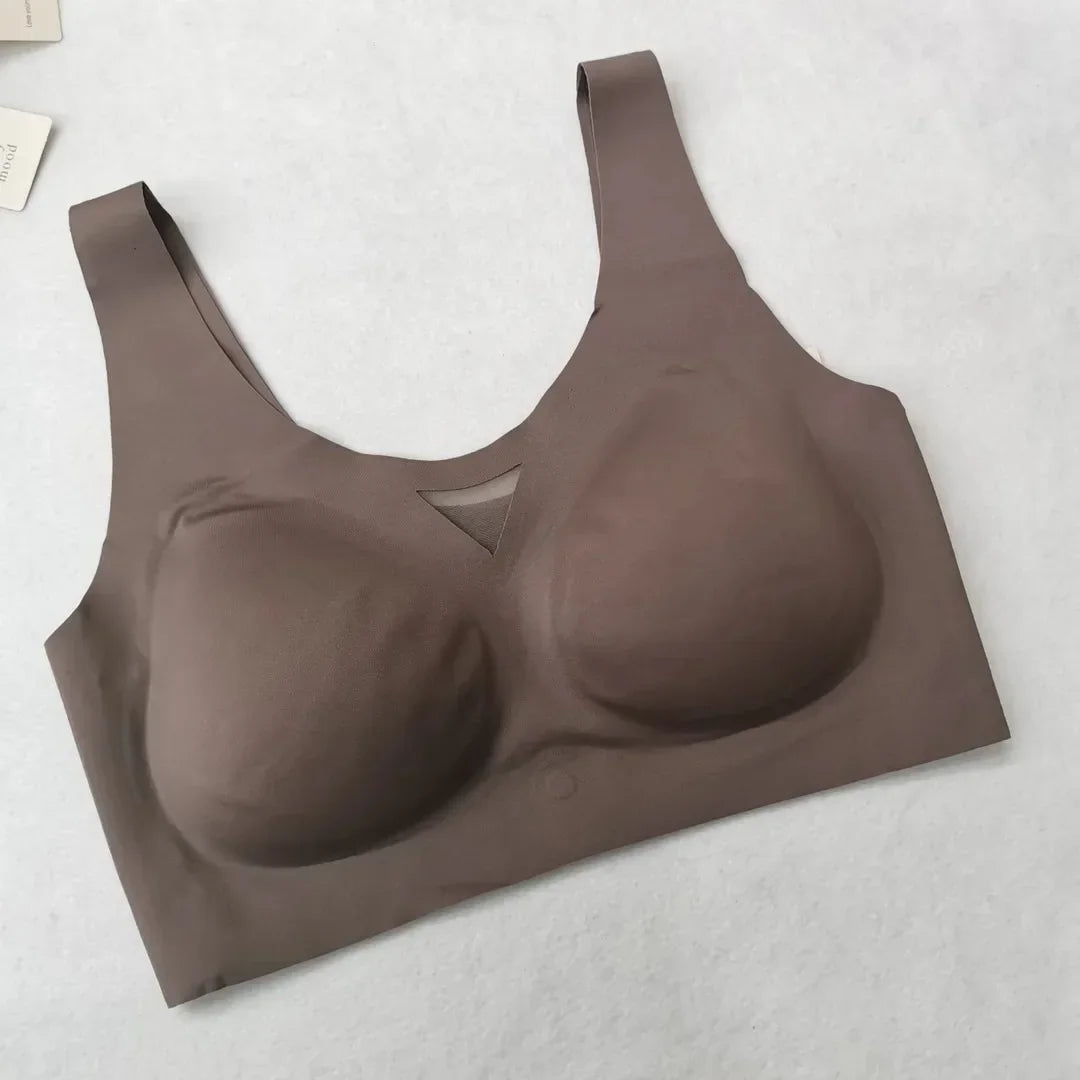 A /B / C Fixed Cup Seamless   Oversized Bra Thin Push Up  Women Underwear