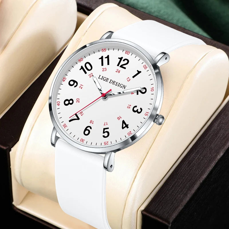 LIGE Fashion Elegant Watch - Candy Color Silicone Luminous Waterproof