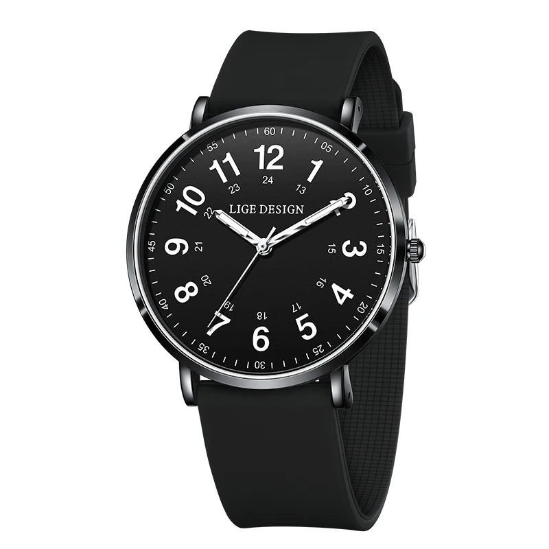 LIGE Fashion Elegant Watch - Candy Color Silicone Luminous Waterproof