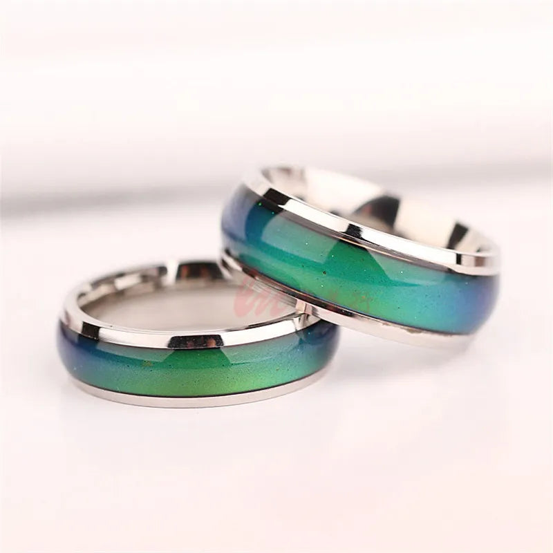 1pc Stainless Steel Mood Ring Changing Color Rings Emotion Feeling Temperature Ring For Women Men Couples Rings Fashion Jewelry