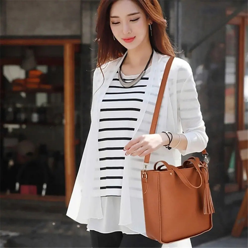 4Pcs/set Leather Crossbody Bags Women Bag Set Pattern Portable Fashion Shoulder Bags Purse Ladies PU Crossbody Bag