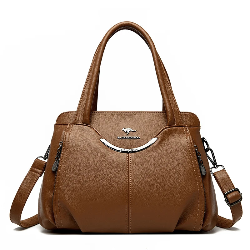 Luxury Soft Leather Handbag - Designer Crossbody Tote Bag 2024