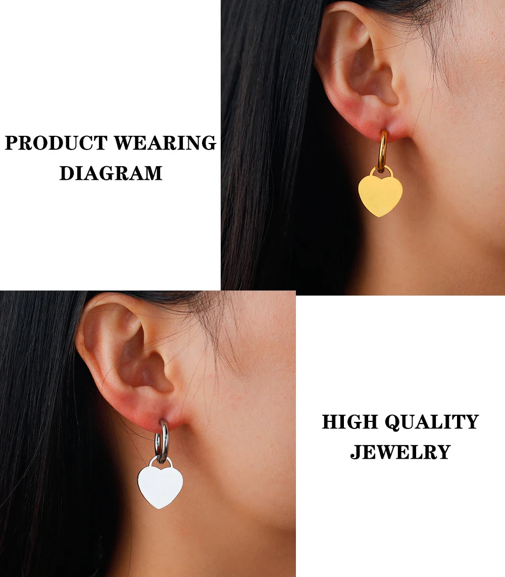Lucktune Flower Clover Heart Drop Earrings Women Stainless Steel Star Sun Geometry Earrings 2025 New Fashion Kpop Jewelry Gift